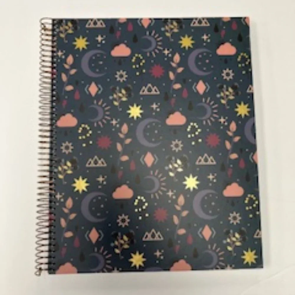M.Rius A4 4 Subject Floral Moon Notebook 8.5X11